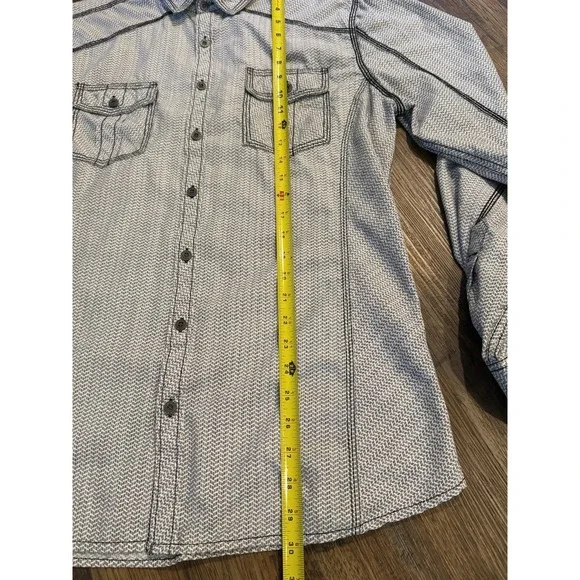 BKE Buckle Tailored Fit Haslet Western Large White And Black Button Down Shirt - Picture 5 of 5